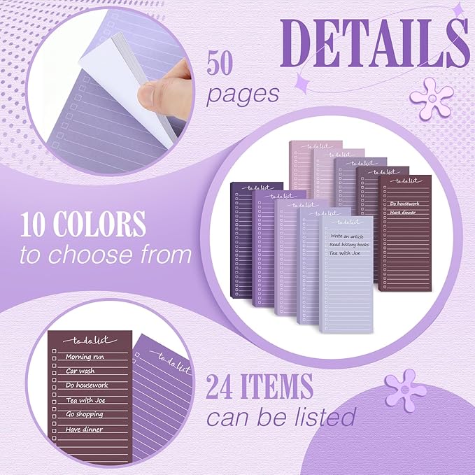 Censen 10 Pack 500 Sheets To Do List Notes Daily Checklist Notepads - Image 3