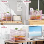 Marbrasse Desktop Literature Organizer, 12 Compartments Mesh Paper Organizer - Image 6