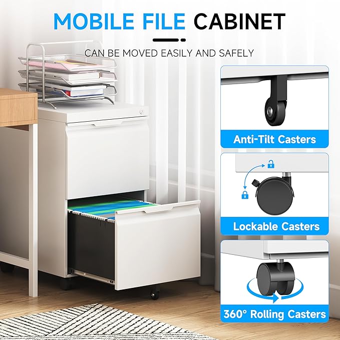 Bestoo 2-Drawer Mobile File Cabinet - Image 6