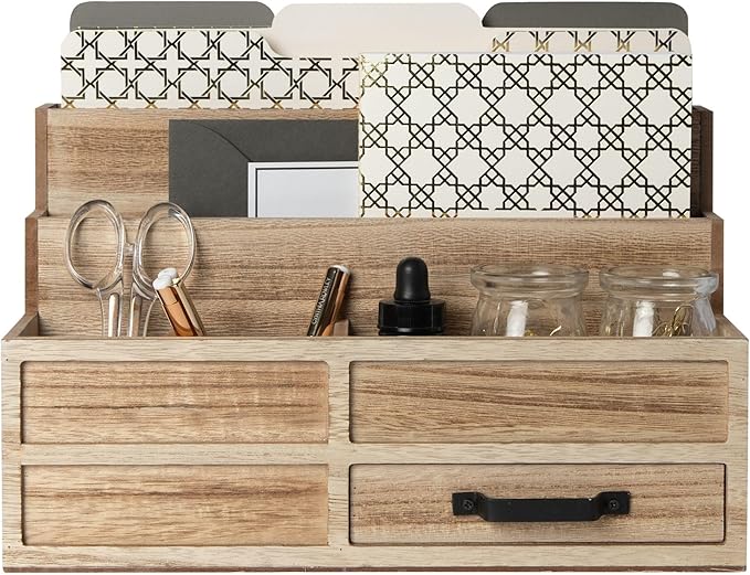BLU MONACO | Natural Wood Mail Organizer by Blu_Monaco