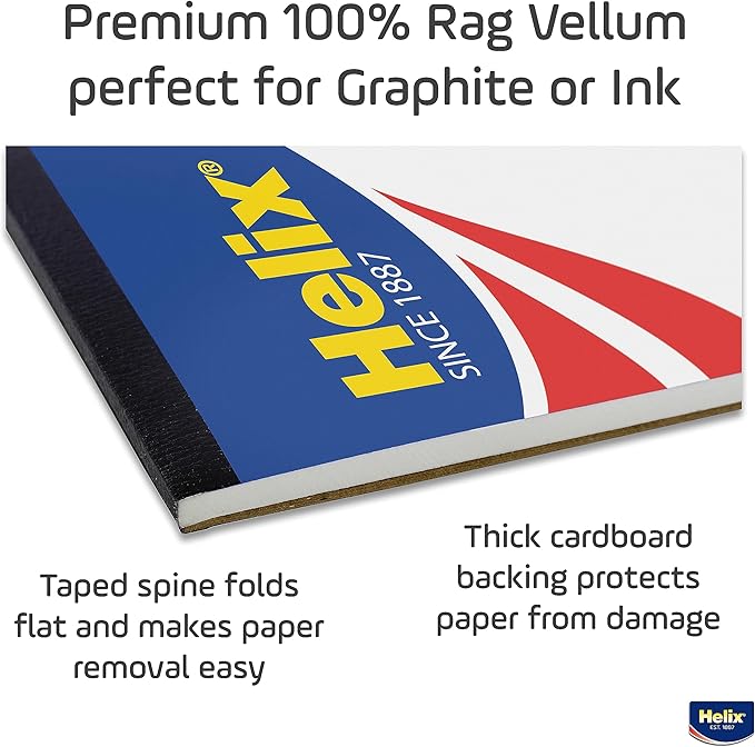 Helix - 100% Rag Vellum Paper Pad - 18 Inch x 24 Inch - 50 Sheet Pad - - Image 4