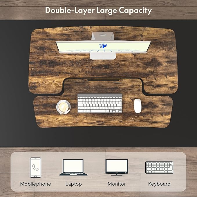 FLXISPOT 36" Standing Desk Converter, Quick Sit Stand up Desktop Riser Height - Image 5