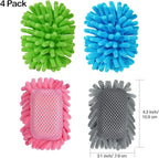 SITHON 4 Pieces Magnetic Microfiber Shag Whiteboard Eraser, Washable Microfiber - Image 2