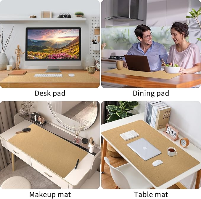 Bloss Gold Desk Mat, PU Large Mouse Pad - Image 3