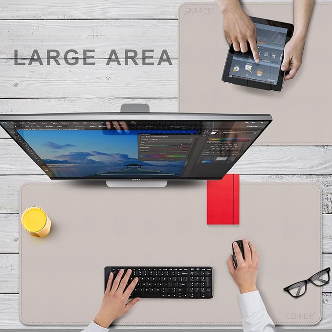 CENNBIE 39.3" x 19.6" Leather Desk mat, Desk mats on top of desks, Perfect Desk - Image 5