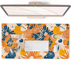 QIYI Large Desk Pad, Floral Mouse Pad Desktop Decor, Waterproof PU Leather Desk by QIYI