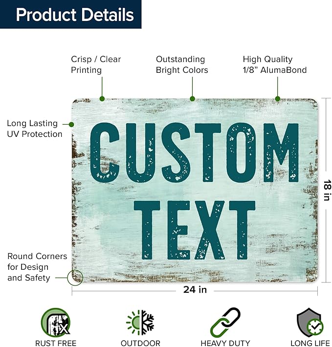 Custom Sign, Custom Street Sign, 11 Font Colors, 13 Font Styles, 4 Hole Options - Image 6