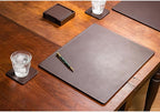 Dacasso 17" x 14" Brown Leatherette Luxury Conference Pad - Image 2