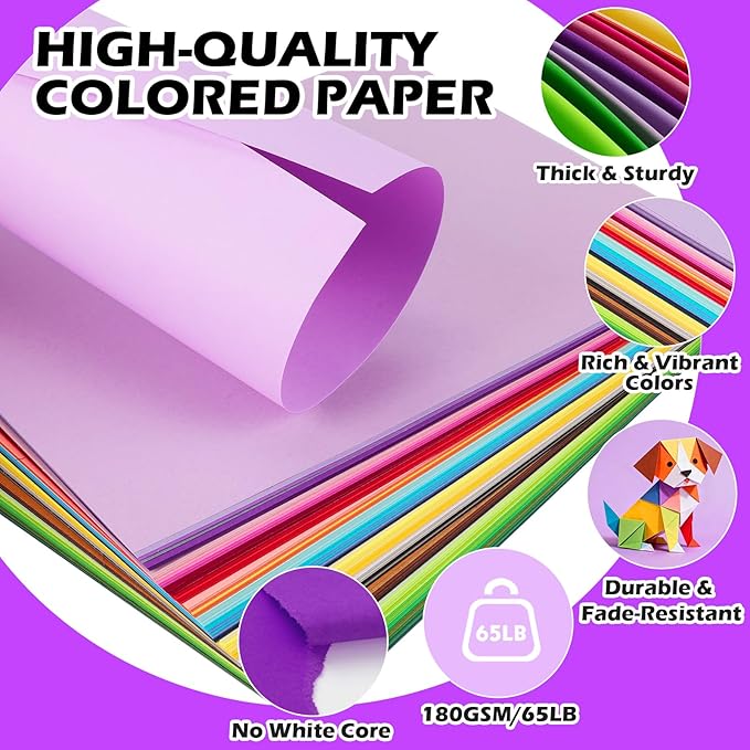 320 Sheets 8.5" X 11" Colored Cardstock, 80 Assorted Colors 180 GSM/65 LB - Image 4