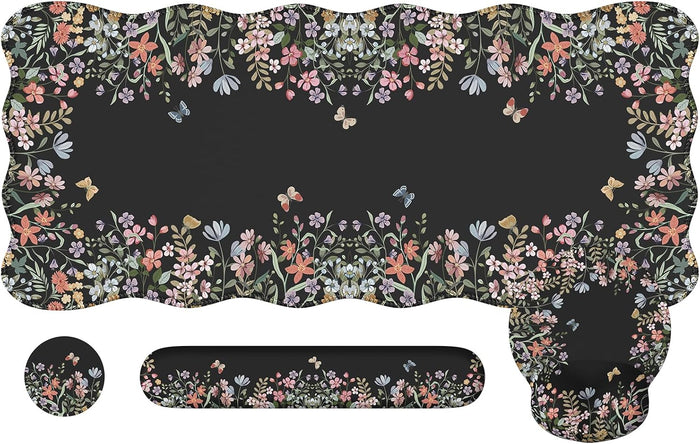 iCasso Black 4in1 Mousepad, 35.4"x15.7" Desk Blotter for Classroom