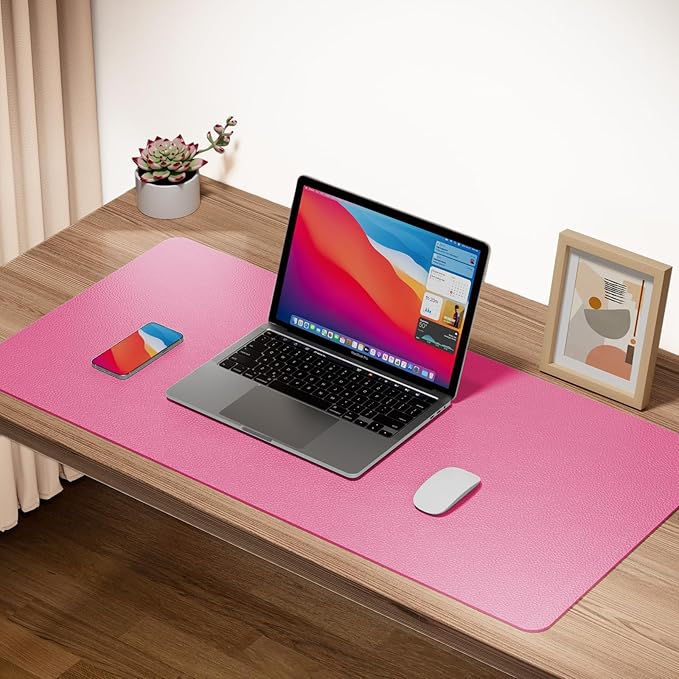 Boutilon Leather Desk Pad Protector, Non-Slip Mouse Pad, Laptop Desk Pad - Image 2