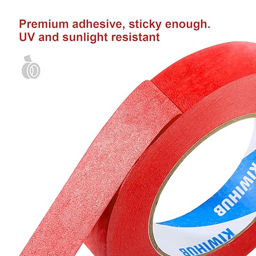 KIWIHUB Red Painters Tape, 1 inch x 60 Yards - Image 2