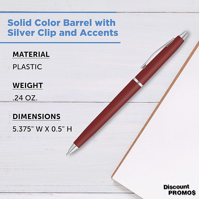 DISCOUNT PROMOS Langham Ballpoint Pens Set of 10, Bulk Pack - Image 4