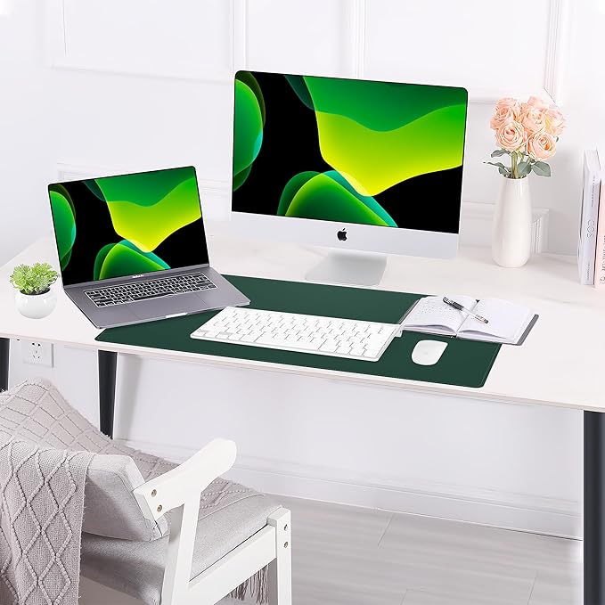 AFIING Dual-Sided Desk Pad, Natural Cork & PU Leather Large Mouse mats - Image 6