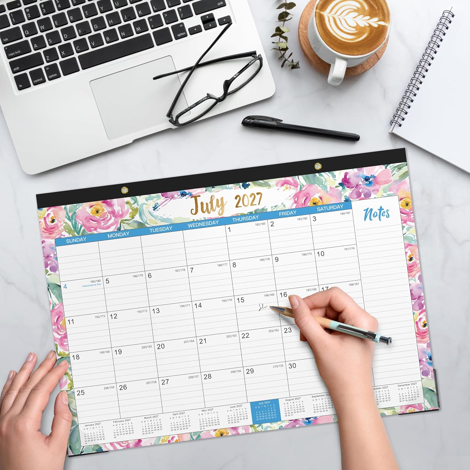 2027 Desk Calendar - Jan. 2027 - Dec. 2027, 12 Months Large Monthly Desk Calendar 2027, 17" x 12", Desk Pad, Large Ruled Blocks, To-do List & Notes
