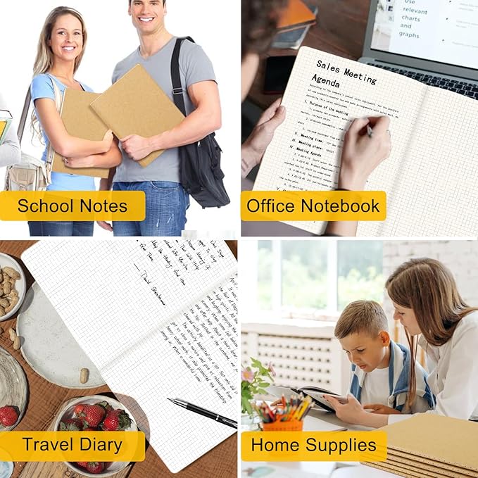 EUSOAR Graph Journal, 3 Packs Large A4 8.5" x 11" 40 Sheets/ 80 Pages, 100gsm - Image 5