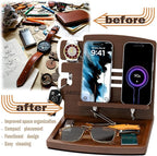MED Wood Phone Docking Station – Nightstand Desk Organizer - Image 2