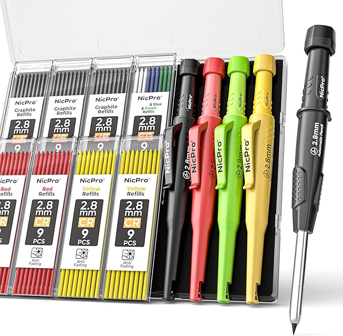 Nicpro 4 Pack CP3000 Carpenter Pencils by Nicpro