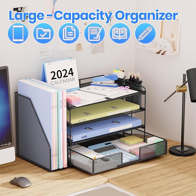 OPNICE Desk Organizer, 4-Tier Desktop File Organizer - Image 8