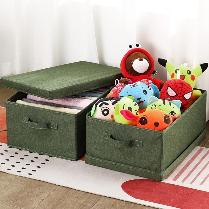 HOONEX Storage Bins with Lids for Organizing, Storage Boxes with 2 Carrying - Image 3