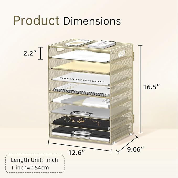DALTACK 9-Tier Paper Letter Tray Desk Organizer - Image 4