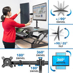 Mount-It! Standing Desk Converter Dual Monitor, 2 Screen Mounts Included - Image 8