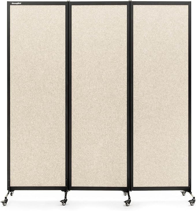 Upgrade Version Room Partition and Divider, Freestanding Rolling Dividers by StrongBird