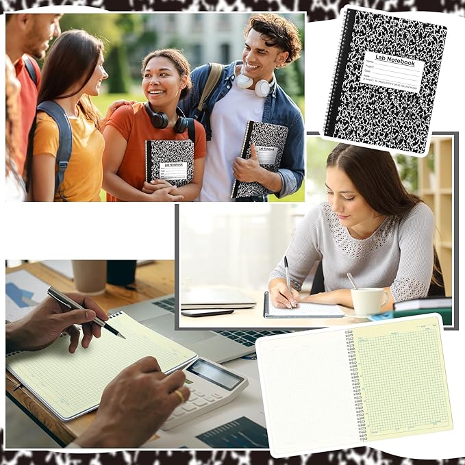 Affrolling 1 Pack Carbonless Lab Notebook Carbon Copy 8.5'' x 11'' 25 Sets of - Image 7