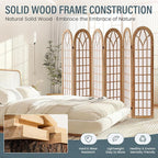 Aletheiawu 6 Panel Room Divider Wall Shoji Screen, Japanese Wood Room Divider - Image 7