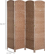 HOMCOM Room Divider, 4 Panel Folding Privacy Screen, 6FT Tall Portable Wicker - Image 7