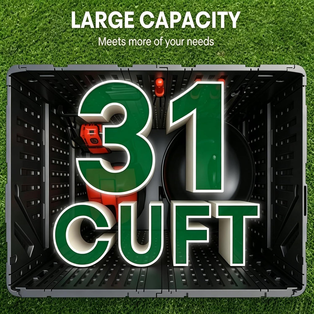 outdoor storage cabinet waterproof 31 cu.ft with lockable, view 9