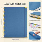 Bullet Dotted Journal Spiral Notebook, 300 Pages Leather Notebooks - Image 5