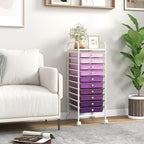 Giantex 10-Drawer Storage Cart w/Universal Wheel, Rolling Cart w/Handle - Image 7