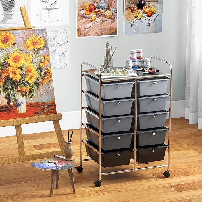 GLACER 10 Drawer Rolling Cart, Storage Cart - Image 8