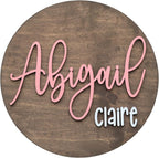 Custom Round Nusery Name Sign, Personalized 3D Baby Name Announcement Sign by Obsidian+Home+Creations