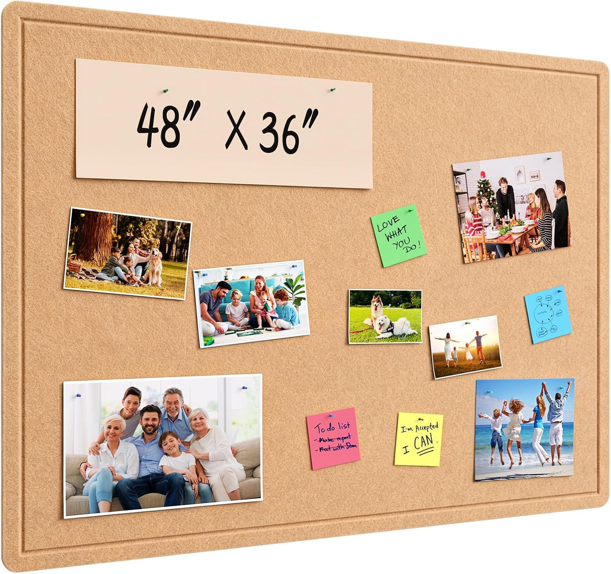 Samstar Felt Bulletin Board,48" x 36", Large Pin Board for Home/Office