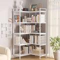 5 Tier Corner Bookshelf, Reversible Corner Shelf, Industrial Wooden Display by vividwood