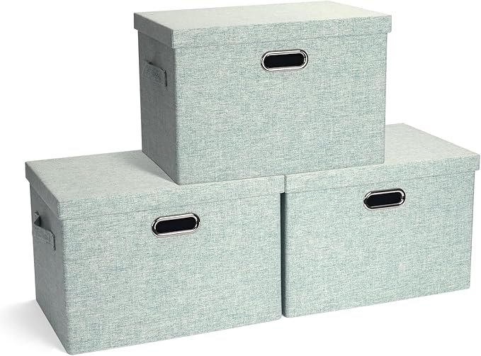 Graciadeco Large 17" 36 Quart Collapsible Stackable Storage Bins by GraciadecoStorage