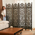 5.75Ft Room Divider Wood Screen, 33Lbs Durable MDF Carved Rustic Style Headboard by Svimi