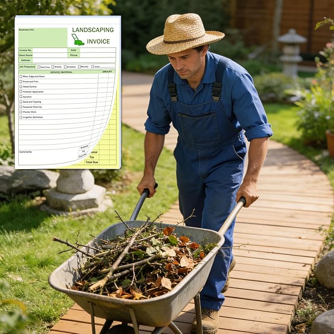Garden Service Invoice Receipt Book, 2-Part Carbonless Landscaping Invoice Book - Image 6
