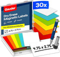 GAUDER Magnetic Dry Erase Labels | 30x Magnetic Labels | 30x Dry Erase Magnets by GAUDER