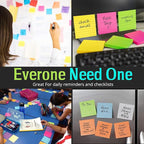 Lined Sticky Notes 3x3 Inch – 2400 Sheets, 100 Sheets per pad, Super Adhesive - Image 3