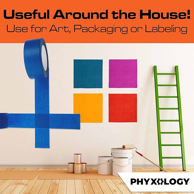 No-Residue Blue Painters Tape 2 inch 4x 60 Yard Roll. Easy-Tear, Pro-Grade - Image 6