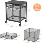 Rolling File Cabinet Cart, Printer Stand - Image 2