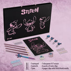 Disney Stitch Stationery Supplies Set Notebook Pencil Case & Ballpoint Pens or - Image 5