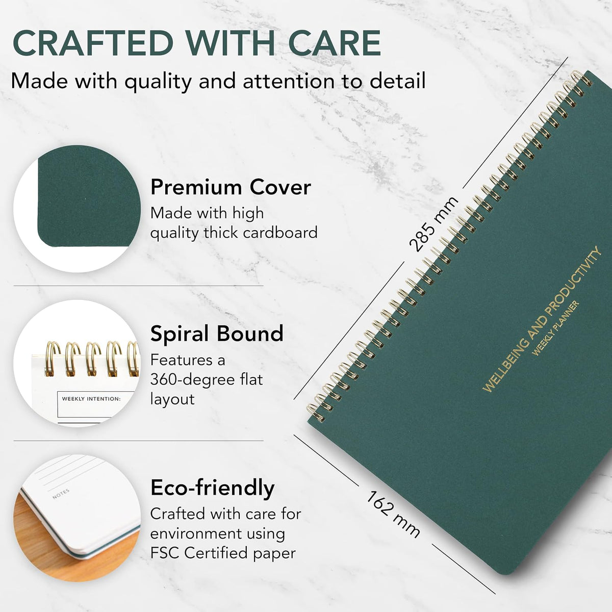 Zen & Flow - Undated Weekly Planner, Dashboard Desk Pad, To Do List Notep...