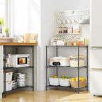 3 Tier Storage Shelves Metal Shelving Unit, Adjustable Wire Rack Pantry Kitchen - Image 2