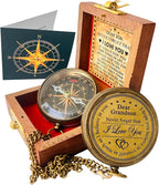 Gift for Grandson Brass Compass Engraved Quote | Memory Present to My Grandson by aladean