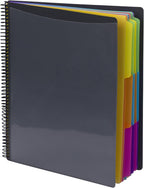 Smead Project Organizer, 24 Pockets, Grey with Assorted Bright Tabs, Tear Resistant Poly, 1/3-Cut Tabs, Letter Size (89206)