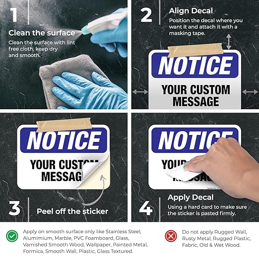Custom Notice Sign, OSHA Sign, 10x7 Inches, 4 Mil Vinyl Decal Stickers Weather - Image 3